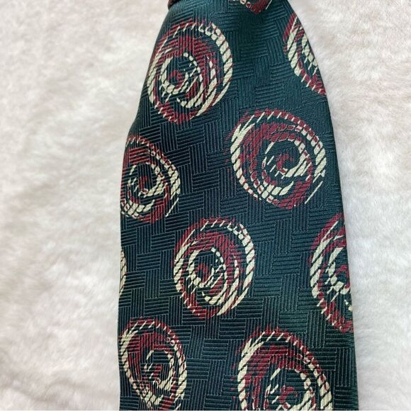 Valentino Cravatte Made in Italy Green Tone Silk Tie - Picture 2 of 8